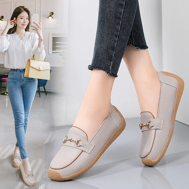 2023 Новые модные женские туфли на плоской подошве, женская весенне-осенняя обувь для мамы, повседневная обувь для женщин, уличная удобная женская повседневная обувь