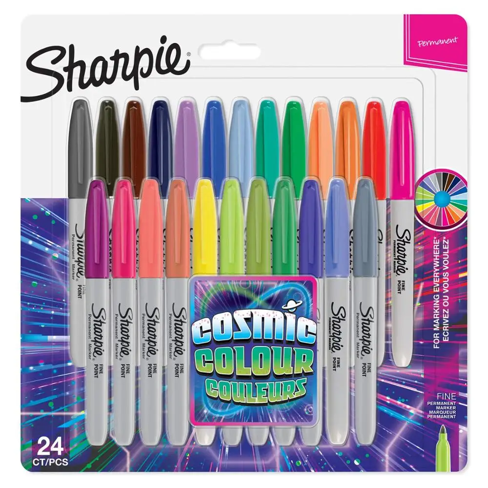 12/24 цвета перманентных маркеров Sharpie, тонких ручек (космический цвет) Водостойкий маркер для металлических шин, маркеры для граффити