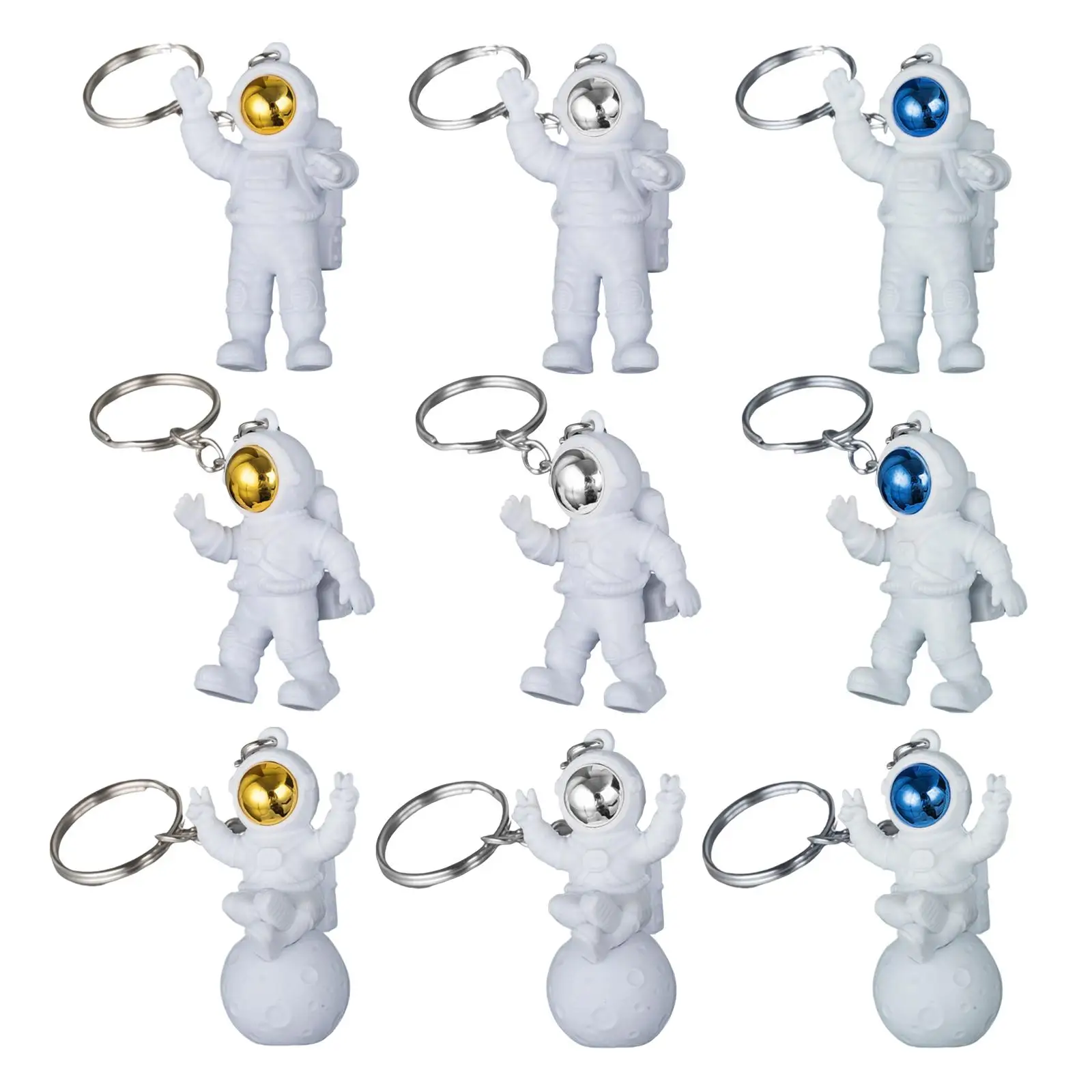 3шт Брелок для ключей астронавта, автомобильный брелок для ключей, брелки для кошелька, украшения астронавта, ключ