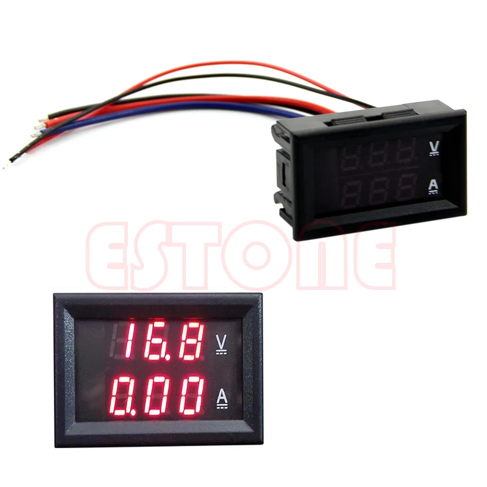 67JE 10A для вольтметра постоянного тока 100 В, амперметра, красной светодиодной панели, усилителя, двойного цифрового измерителя