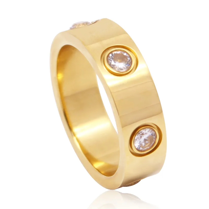 Austyn Crystal Love Ring Высококачественная нержавеющая сталь, брендовые ювелирные изделия золотого цвета для женщин, кольца для помолвки, подарочные кольца для женщин, кольца