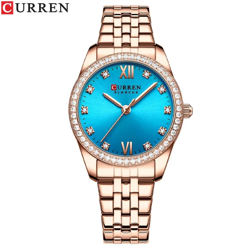Curren 9086 Модные кварцевые часы Повседневные женские часы со стальным ремнем Часы для внешней торговли