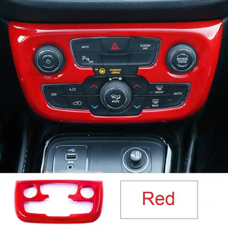 MOPAI 5-цветная панель управления автомобильным кондиционером из АБС-пластика, наклейки для оформления интерьера Jeep Compass с автоматическим стайлингом 2017 года выпуска