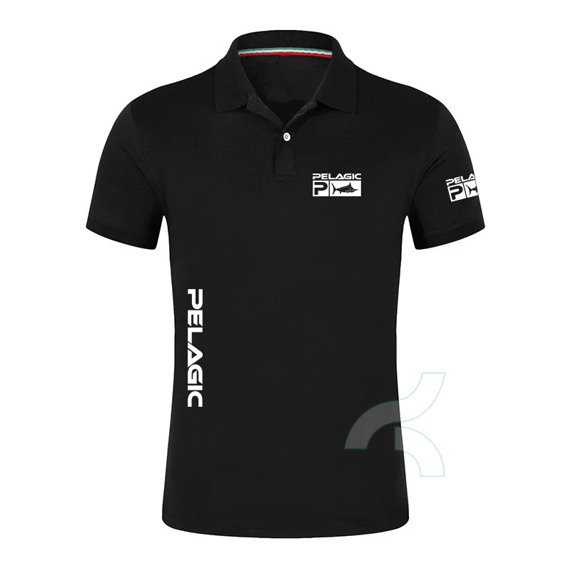 Pelagic Golf Polo Рубашка UPF 50 + Футболка Топы Уличная Летняя Рубашка Для Рыбалки Мужская Рубашка на Пуговицах Из Джерси С Коротким Рукавом Camisa De Pesca