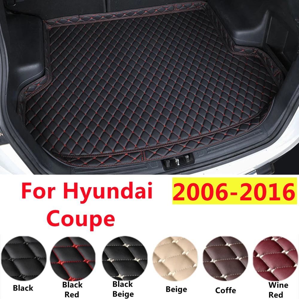 SJ Professional XPE Кожаный коврик для багажника автомобиля с высокими бортами, задняя накладка для груза, водонепроницаемый, подходит для Hyundai Coupe 2006-07-08-2016