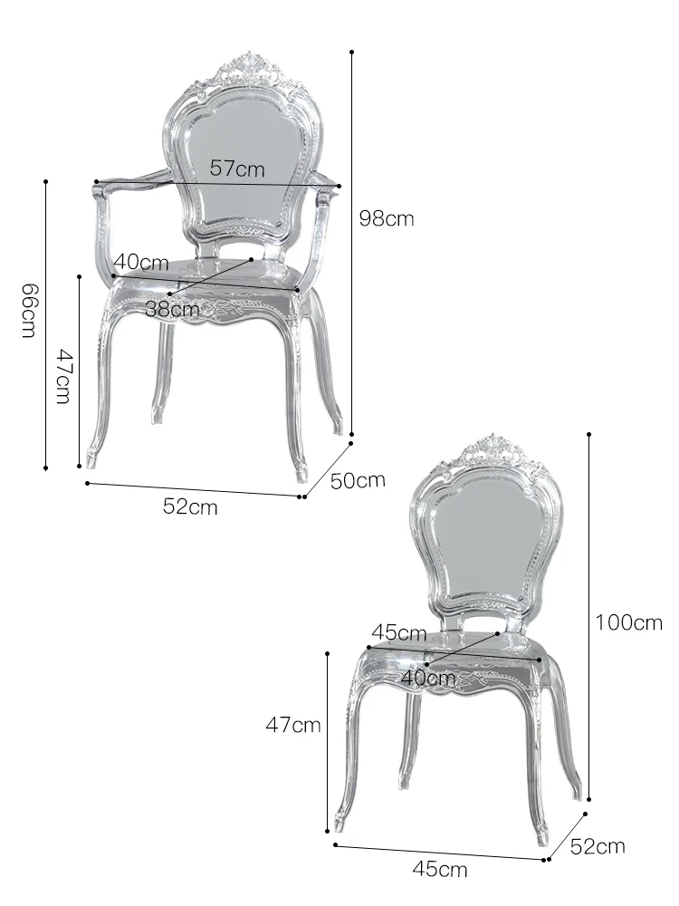 Акриловые обеденные стулья Nordic Modern, Красивое пластиковое Эргономичное дизайнерское кресло, Прозрачная мебель для вечеринок Sillas De Comedor