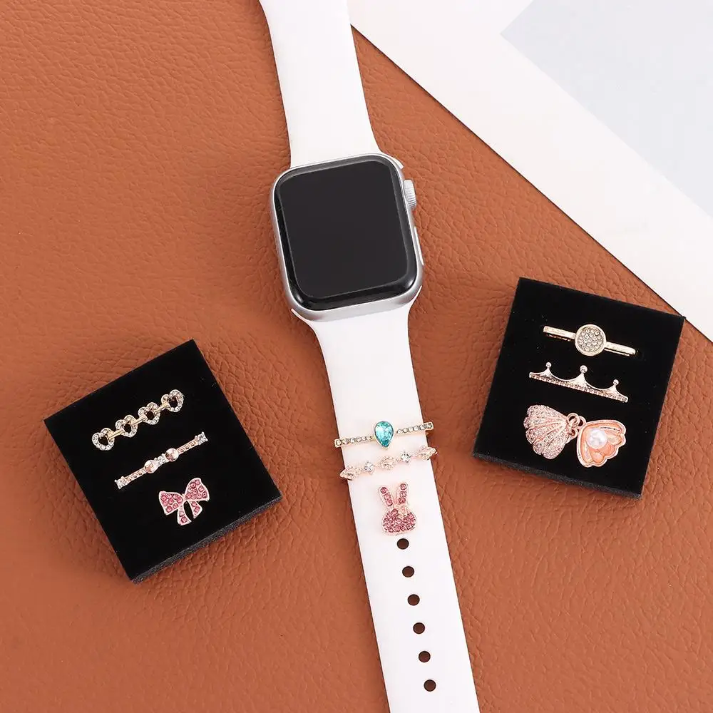 Брошь Аксессуары для ремешка Украшение для ремешка Apple Watch Подвески для браслета на запястье Декоративное кольцо для ремешка Smart Watch