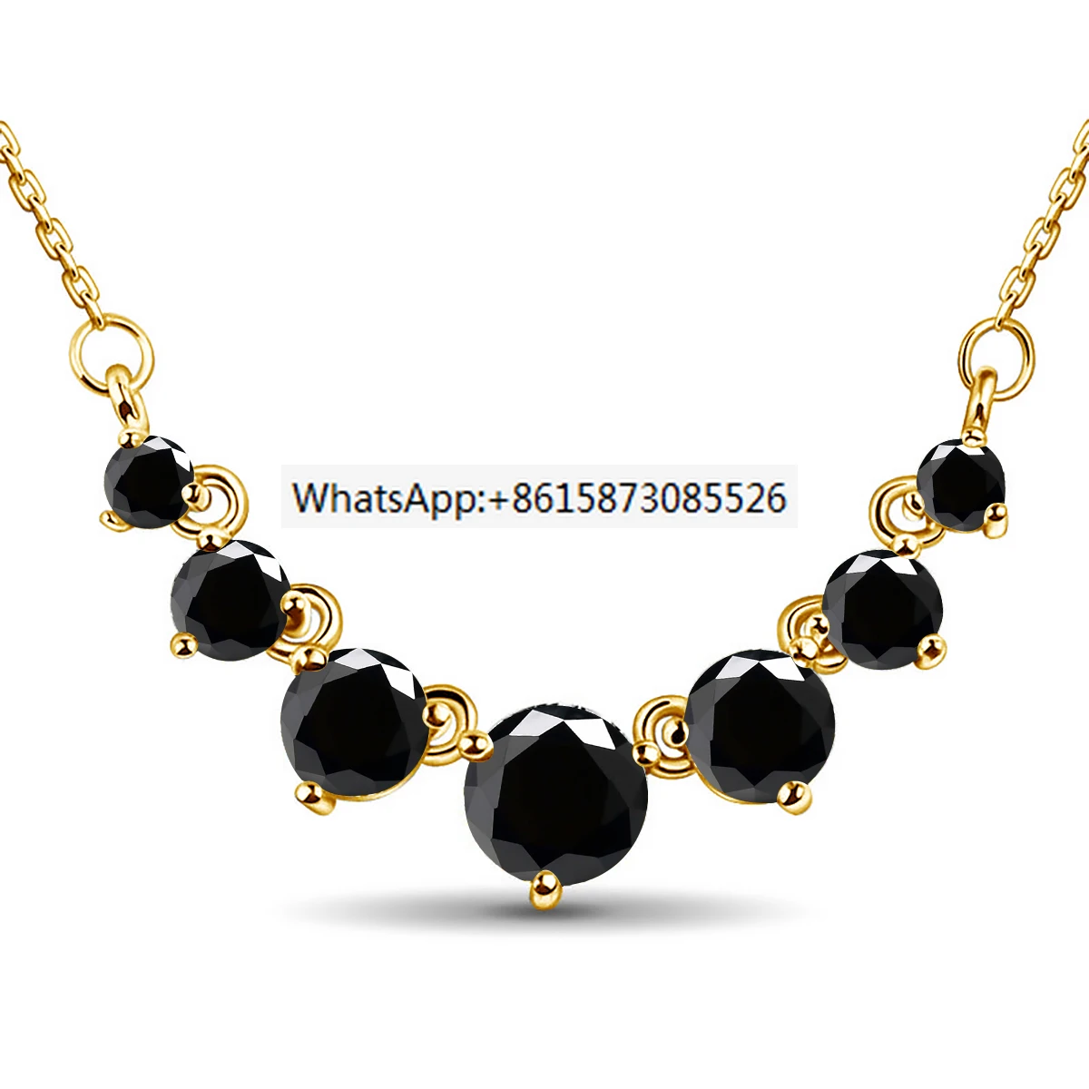 Всего 2,8 карата 7-каратное ожерелье из черного муассанита 925 пробы для женщин, сертифицированное с цепочкой New In Jewelry Anniversary Gift Sale