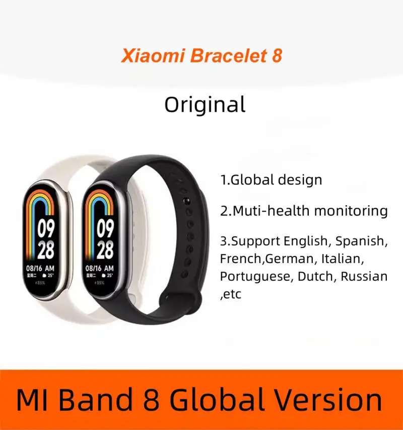 Глобальная версия Xiaomi Mi Band 8, мониторинг кислорода в крови, сердечного ритма, сна, Мультиспортивный Трекинг, Фитнес-анализ, Умный браслет