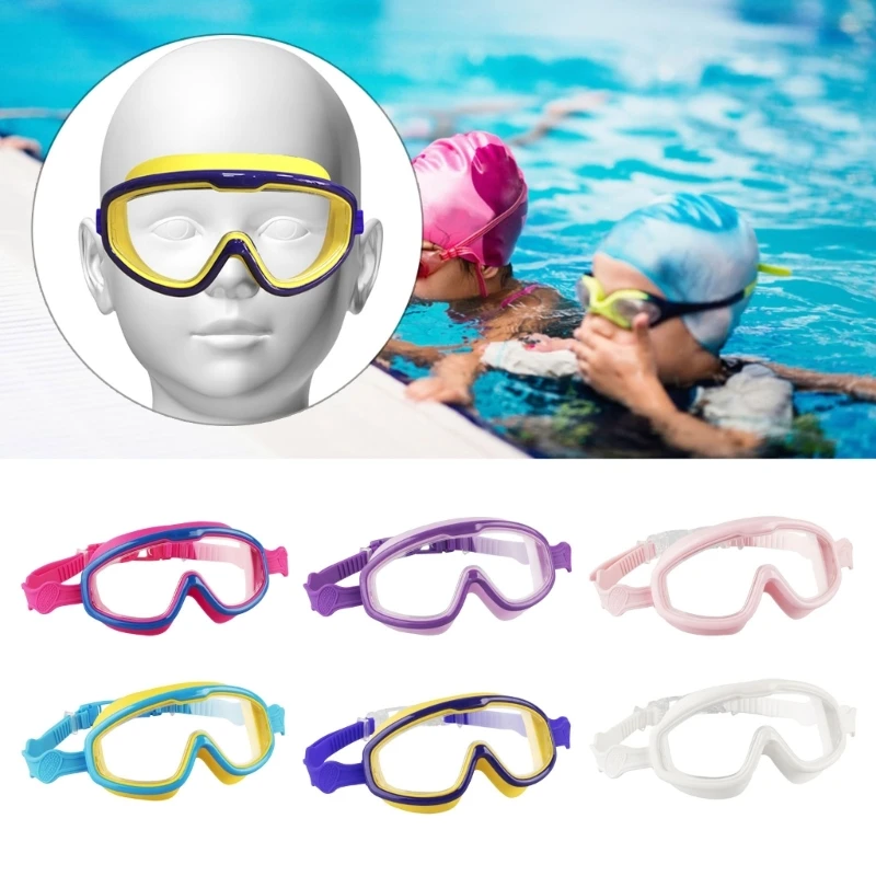 Детские очки для плавания с противотуманными, водонепроницаемыми прозрачными линзами для детей 8-13 лет