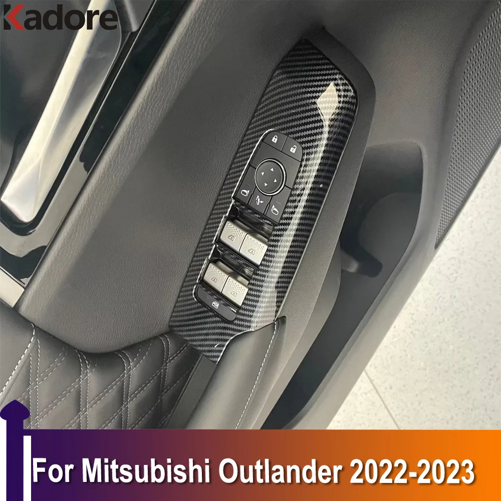 Для Mitsubishi Outlander 2022 2023 Карбоновое Волокно Кнопка Включения Стеклоподъемника Крышка Дверного Подлокотника Планка Панели Аксессуары Для Интерьера