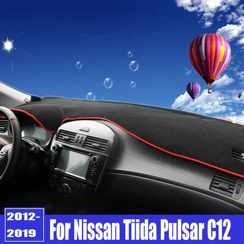 Для Nissan Tiida Pulsar C12 2012-2019 2020 Коврики для приборной панели автомобиля, избегающие освещения, приборная платформа, Настольные ковры, Аксессуары