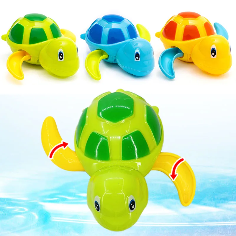 заводные игрушки для купания детей 1шт, водяные черепахи, весело играющие в плавающей ванне, плескающиеся в ванне, скрипящие игрушки для пляжного душа