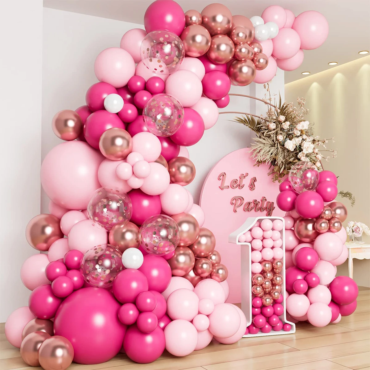Набор для гирлянды из розовых воздушных шаров Macaron, украшение для свадьбы, Дня рождения, Душа ребенка, девочки, Латексное конфетти, декор для дня рождения