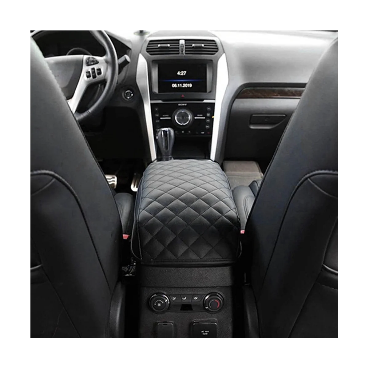 Накладка на подлокотник автомобиля для Ford Explorer 2011-2019 Искусственная кожа Крышка коробки центральной консоли Подушка Коврик Водонепроницаемый протектор