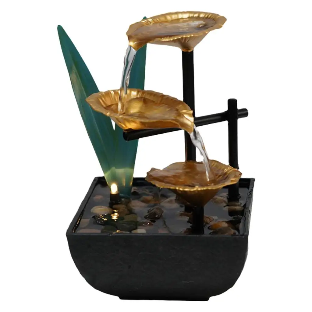 Настольный фонтан с электрическим насосом, успокаивающий акцент домашнего декора с легким внутренним фонтаном для семейного офиса, подарки для отдыха