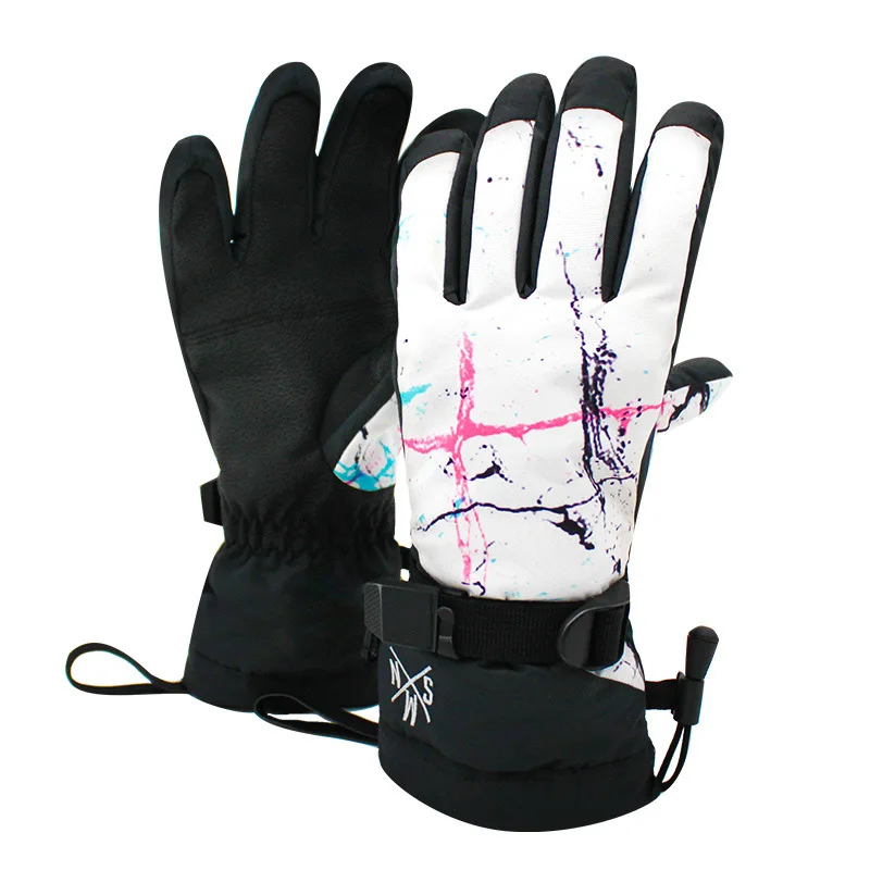 Новые лыжные перчатки для женщин, перчатки для сноуборда, катания на лыжах, альпинизма, спортивной езды, теплые водонепроницаемые утолщенные зимние перчатки