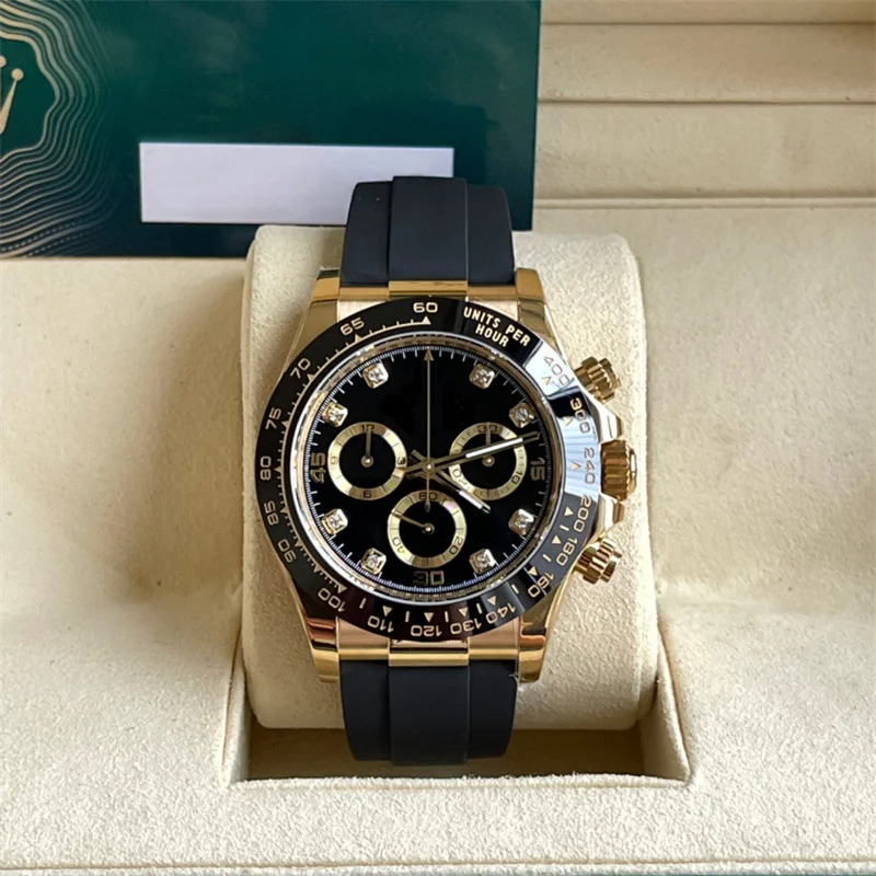 Новые модные мужские часы Лучший бренд класса люкс с каучуковым ремешком Спортивные часы Мужские часы Водонепроницаемые часы хронограф для мужчин