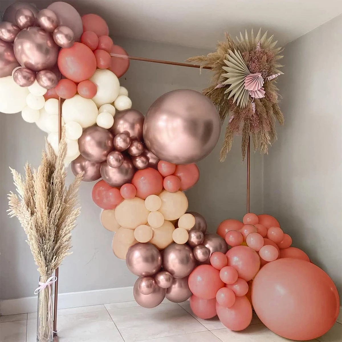 Ретро-розовый набор для гирлянды из воздушных шаров, Свадебные Баллоны на День рождения, украшение для вечеринки в честь 1-го Дня рождения, Детские Латексные Баллоны для душа