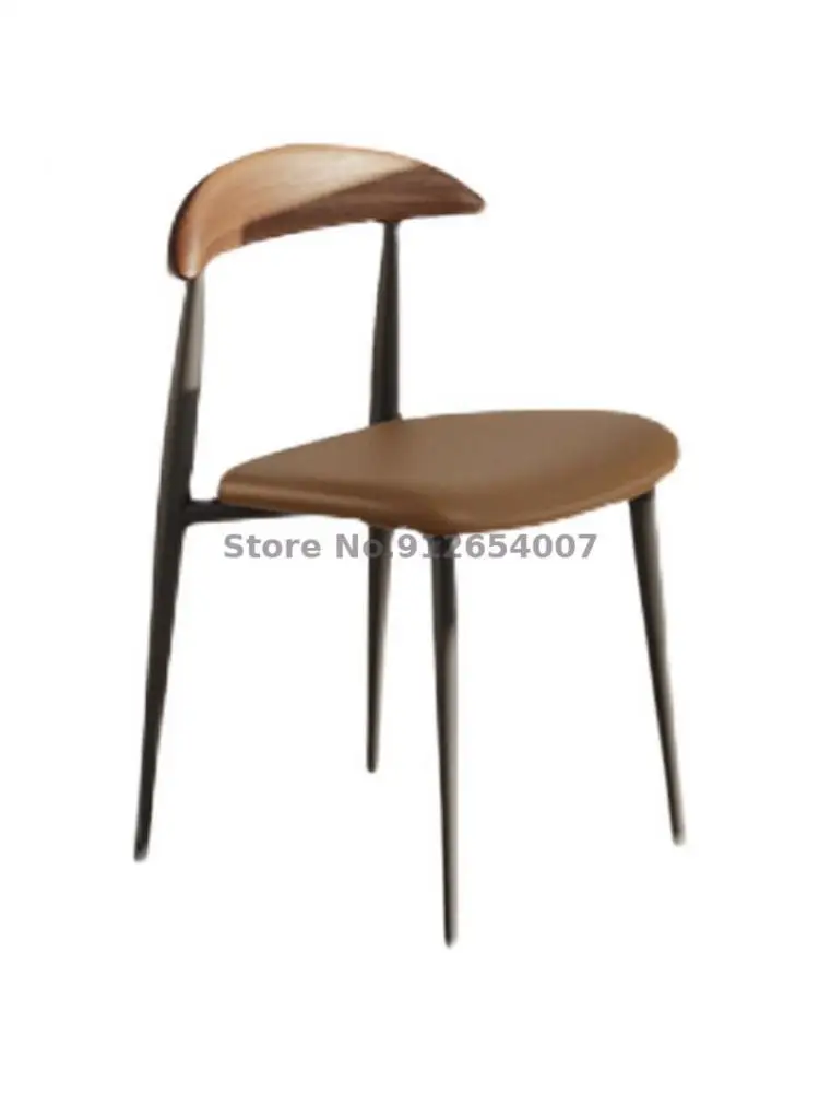 Скандинавский дизайнерский металлический обеденный стул, домашний современный минималистичный рабочий стул со спинкой, итальянский повседневный обеденный стул в стиле ретро