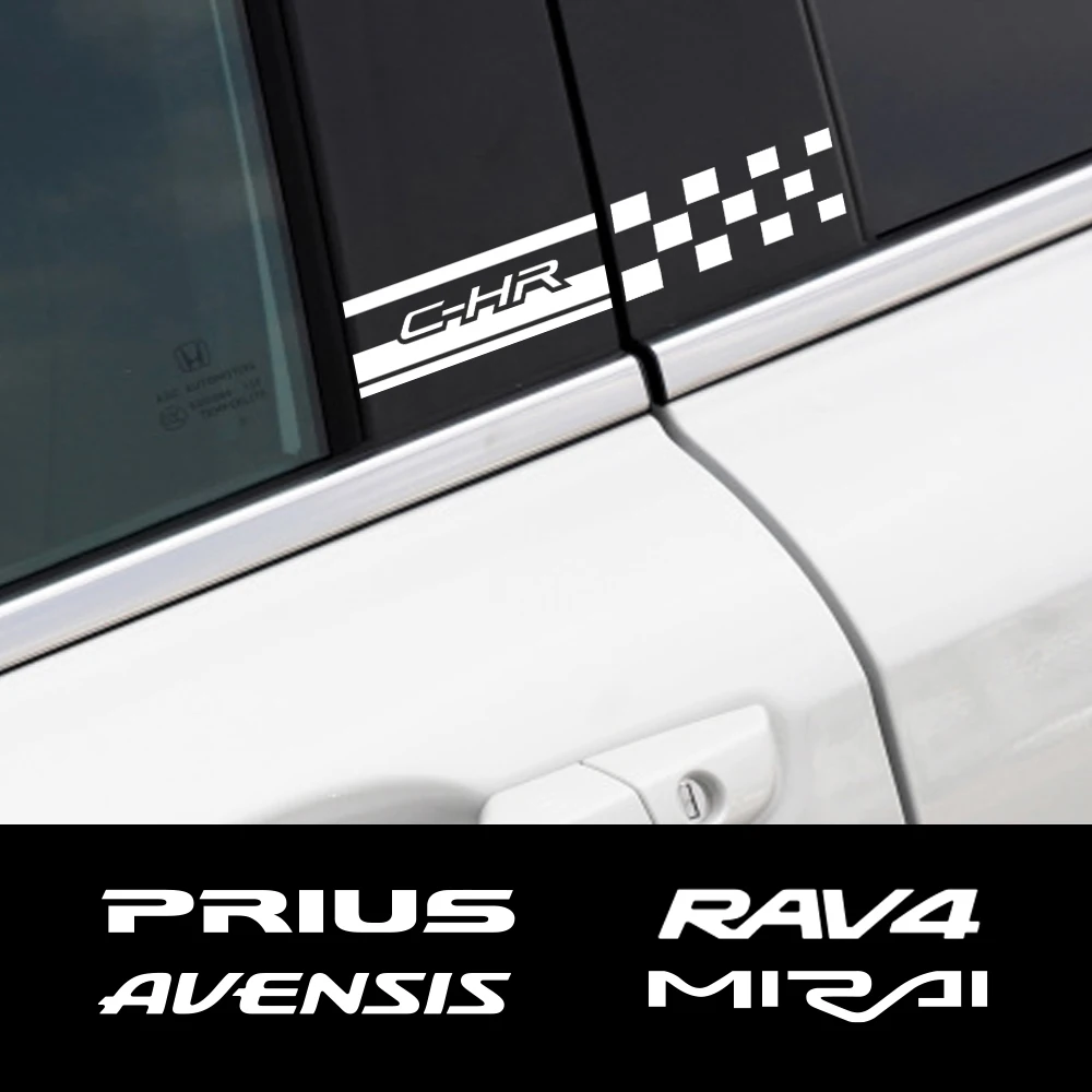 Стайлинг автомобиля 2ШТ Стойки Auto Window B С Графическими Виниловыми наклейками Для Toyota Yaris Rav4 Avensis Auris Camry C-hr Prius